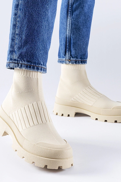 Baskets en tissu stretch Varden beige