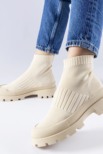 Beige Varden stretch overdel sneakers 2
