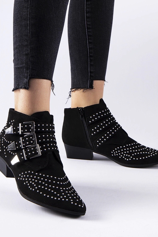 Schwarze dekorative Stiefeletten mit...