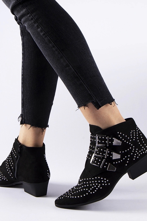 Schwarze dekorative Stiefeletten mit...