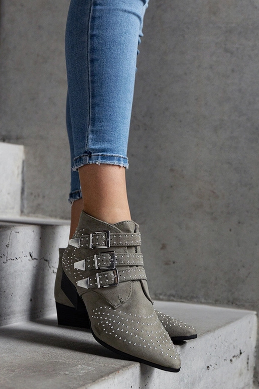 Grønne dekorative ankelstøvler med...