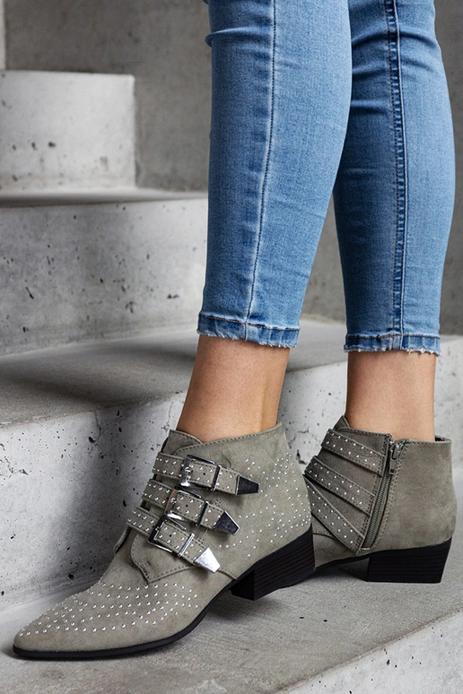 Grønne dekorative ankelstøvler med...