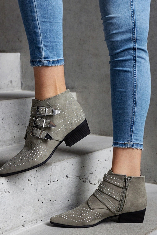 Grüne dekorative Stiefeletten mit...