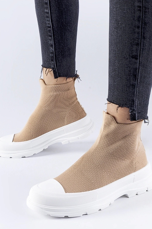 Braune Sneakers mit elastischem...