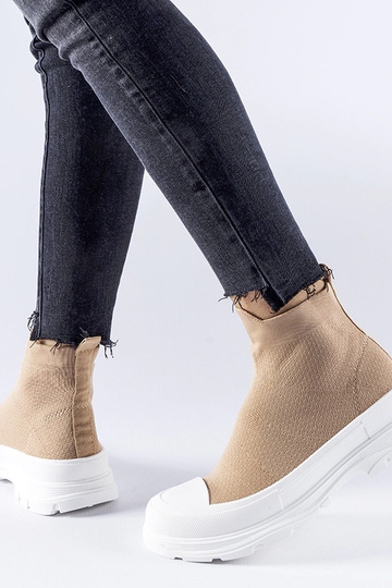 Brune sneakers med elastisk overdel fra Gadbois 2