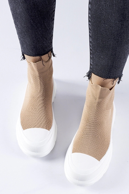 Braune Sneakers mit elastischem...