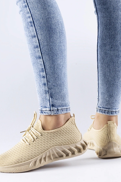 Beige Stoff-Sneakers Derek