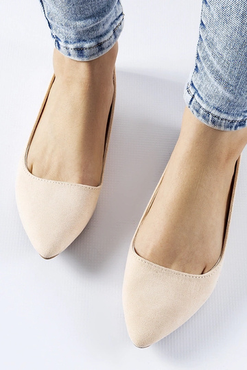 Beige ballerinaer med spids tå Riv 2