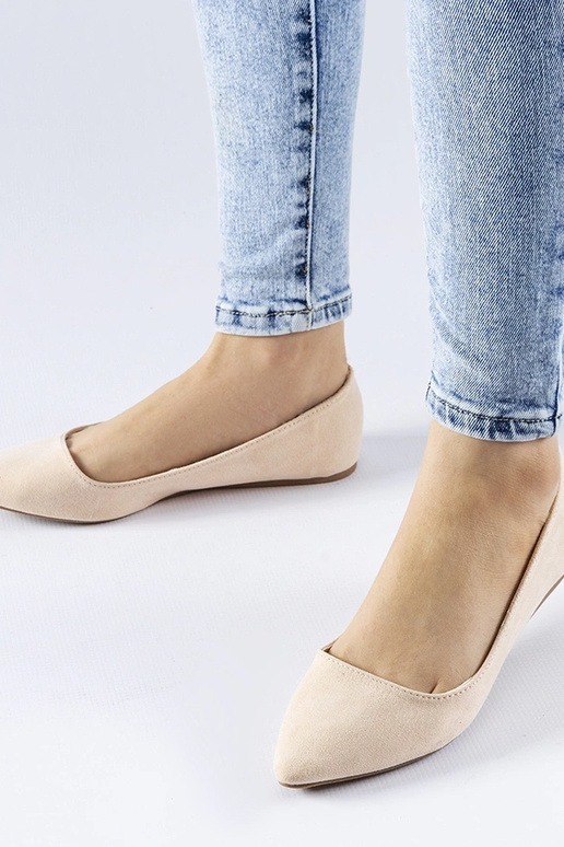 Beige Ballerinas mit spitzer Spitze Riv