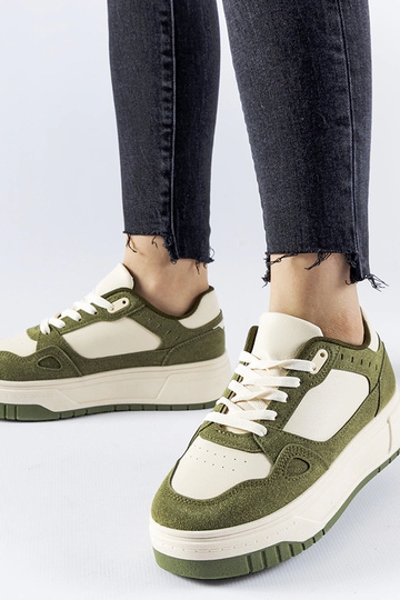 Grün-weiße Plateau-Sneaker...