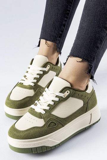 Grün-weiße Plateau-Sneaker... 2