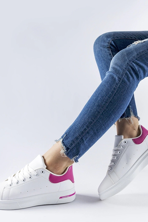 Baskets blanches et roses Leland