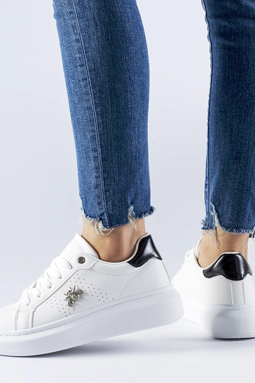 Weiße Sneakers mit Zirkonia-Applikation Fairfax