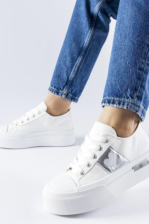 Hvide og sølv Lawton platform sneakers