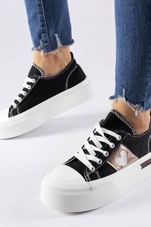 Sort og sølv Lawton Platform Sneakers