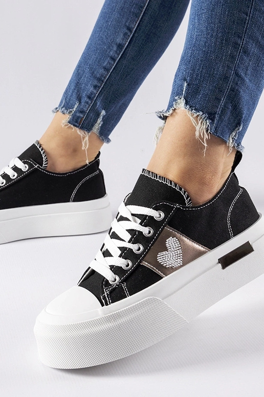 Sort og sølv Lawton Platform Sneakers