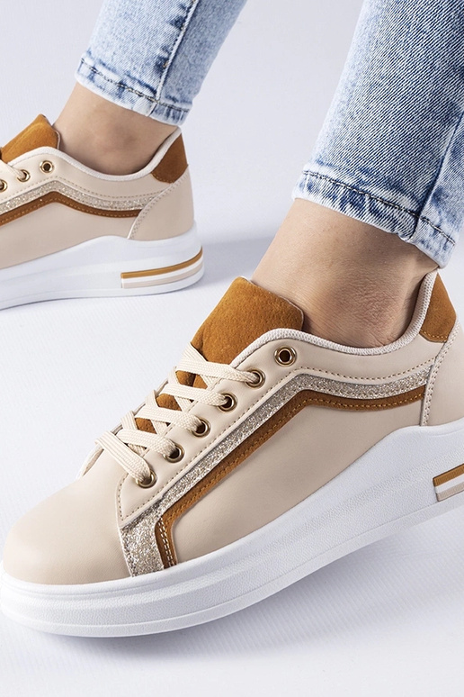 Beige Mayfield Platform Sneakers