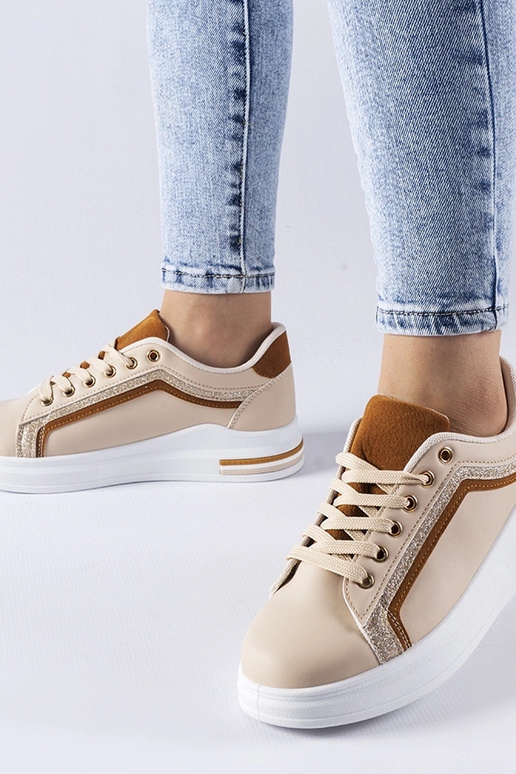 Beige Mayfield Platform Sneakers
