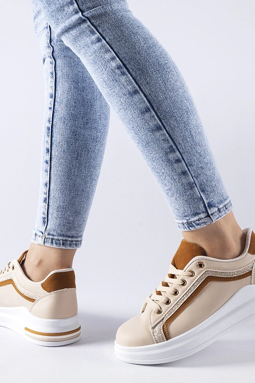 Beige Mayfield Platform Sneakers