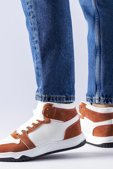 Bottines sneakers blanches et brunes Elizabeth 2