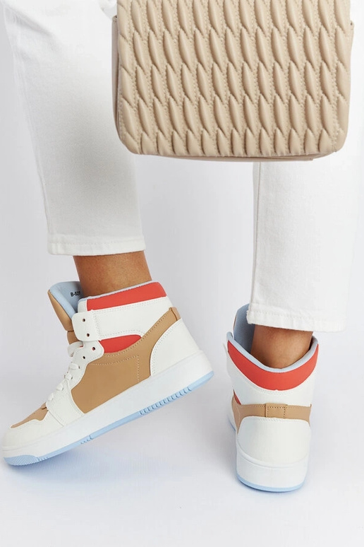 Eagan hvide og beige high top sneakers