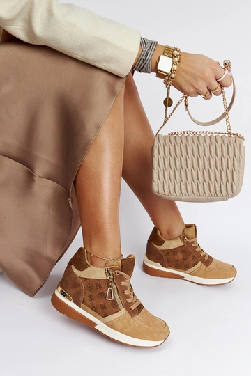 Baskets compensées marron...