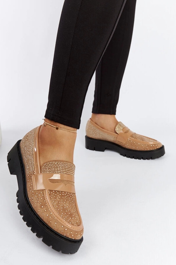 Brune loafers dekoreret med... 2