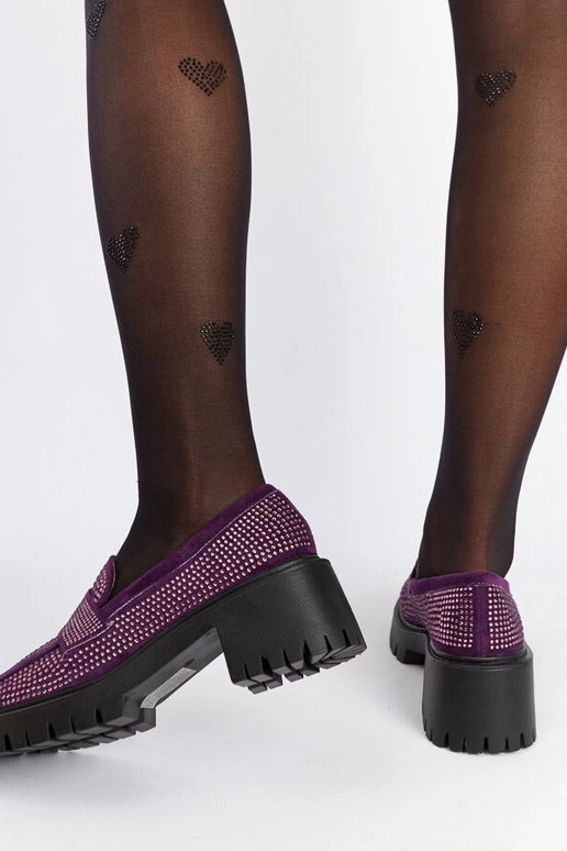 Lilla loafers med en massiv hæl Forælder Lilla loafers med en massiv hæl Forælder