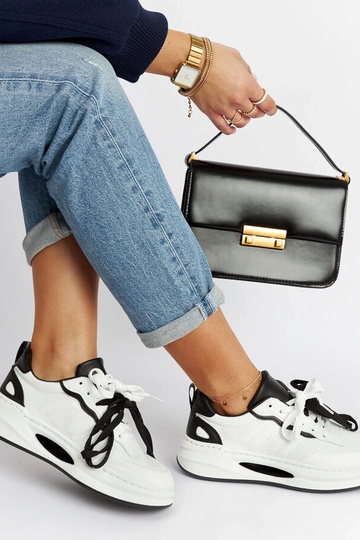 Bottines sneakers noir et blanc Galdino