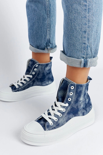 Marineblaue Plateau-Sneakers Vicente 2