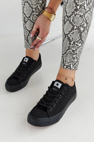 Damesneakers i sort stof... 2