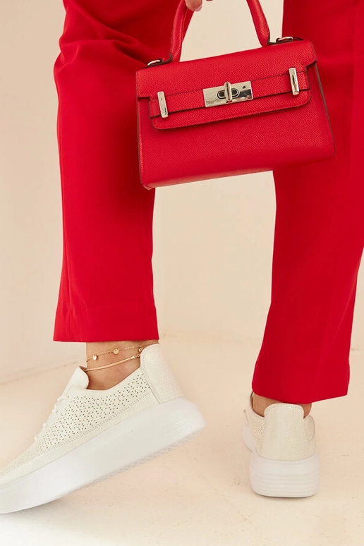 Silberne Plateau-Sneaker für Damen...