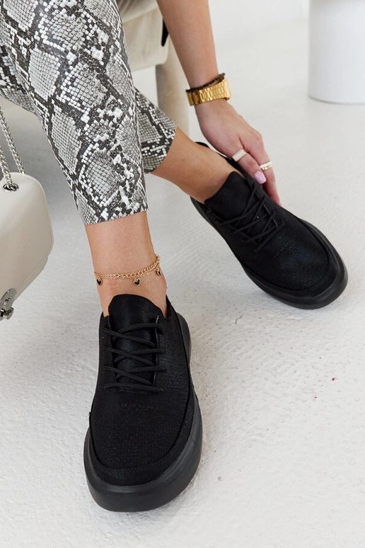 Baskets noires femme à plateforme,...