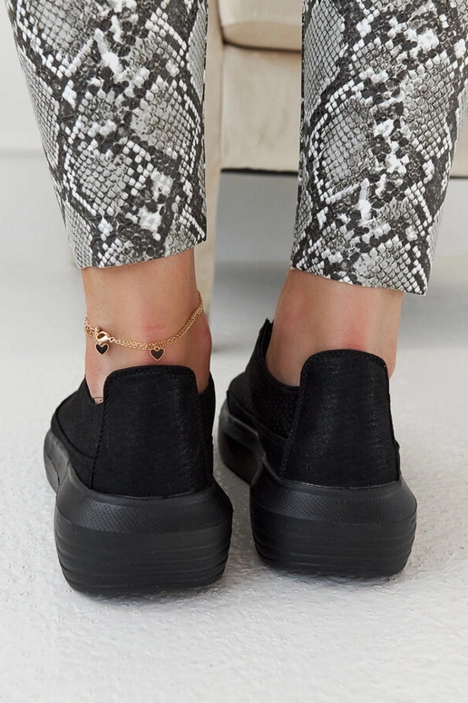 Baskets noires femme à plateforme,...