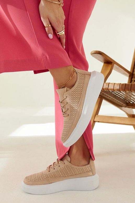 Goldene Plateau-Sneaker für Damen,...