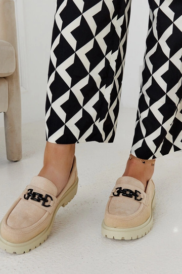 Dame loafers i beige... 2