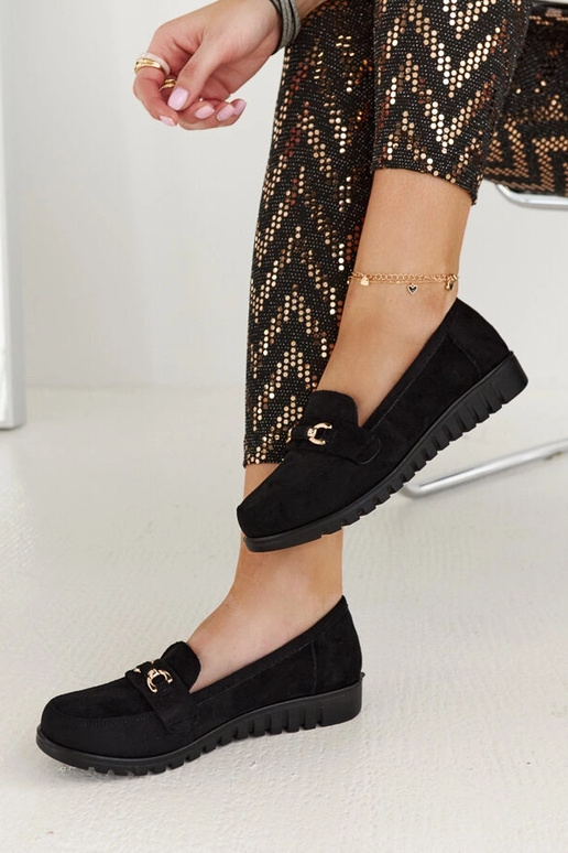 Schwarze Wildleder-Loafer für Damen... Schwarze Wildleder-Loafer für Damen...