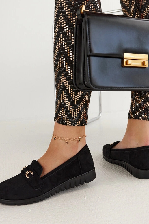 Schwarze Wildleder-Loafer für Damen... Schwarze Wildleder-Loafer für Damen...