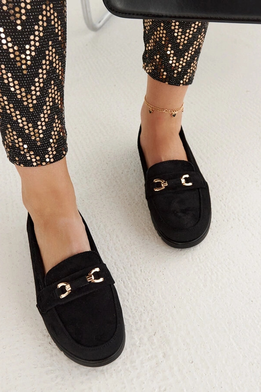 Schwarze Wildleder-Loafer für Damen... Schwarze Wildleder-Loafer für Damen...