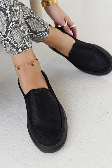 Chaussures femme noires ajourées, à enfiler, à semelle épaisse, Marcie 2