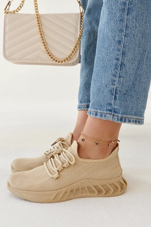 Beige stof sneakers Weekley