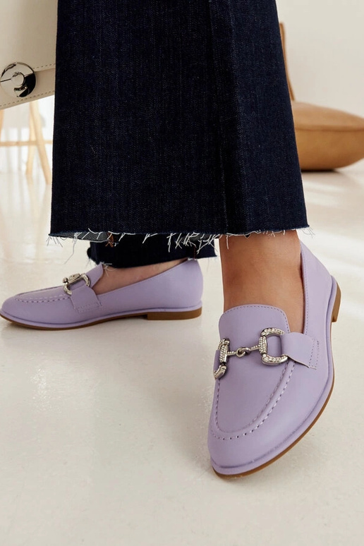 Mocassins violets Marija avec zircons Mocassins violets Marija avec zircons