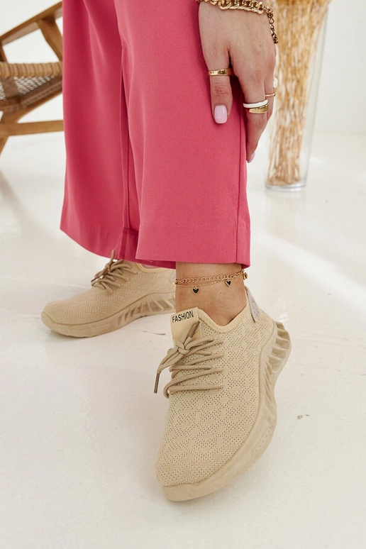 Beige Stoff-Sneakers Mira