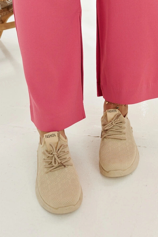 Beige stof sneakers Mira