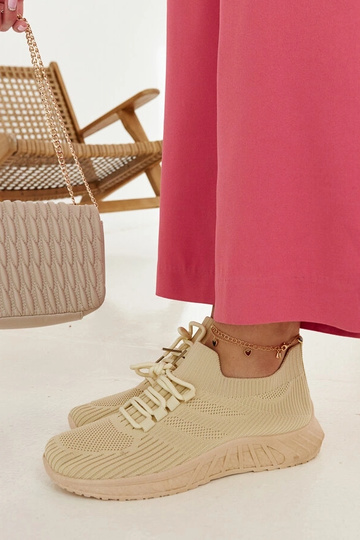 Beige Stoff-Sneakers Ornella 2