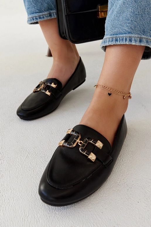 Mocassins noirs à boucle Comerio Mocassins noirs à boucle Comerio