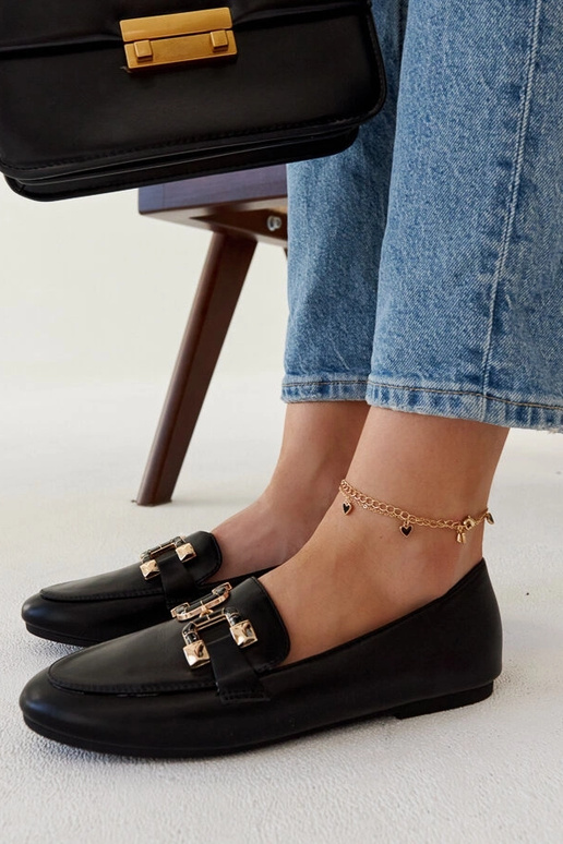 Mocassins noirs à boucle Comerio Mocassins noirs à boucle Comerio