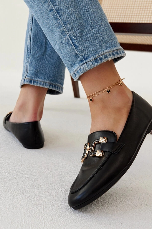 Mocassins noirs à boucle Comerio Mocassins noirs à boucle Comerio