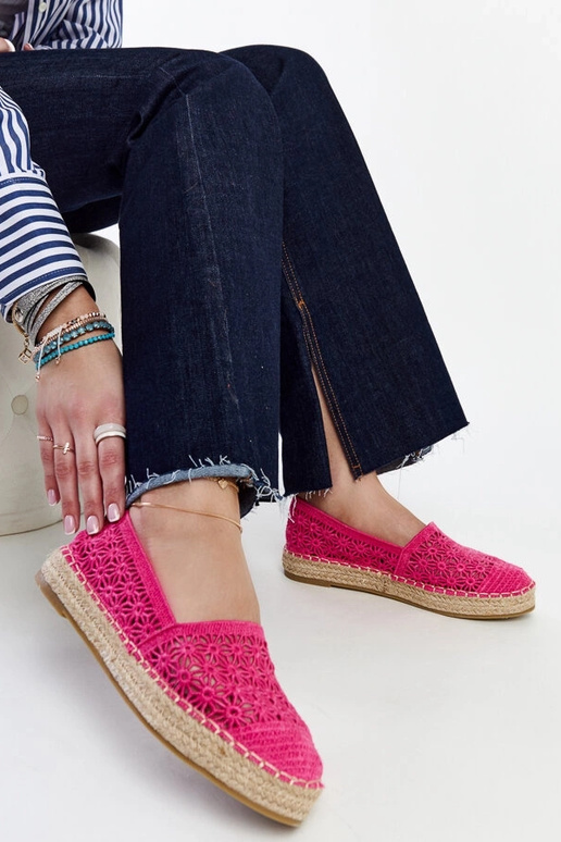 Espadrilles à plateforme en dentelle...