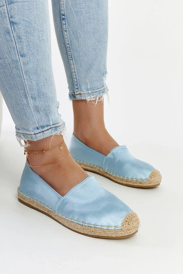 Caithlin – Himmelblaue Glitzer-Espadrilles mit Plateausohle